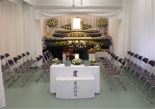 写真：四ツ木斎場すぐ横の新オープン「お花茶屋会館」で行ったご葬儀